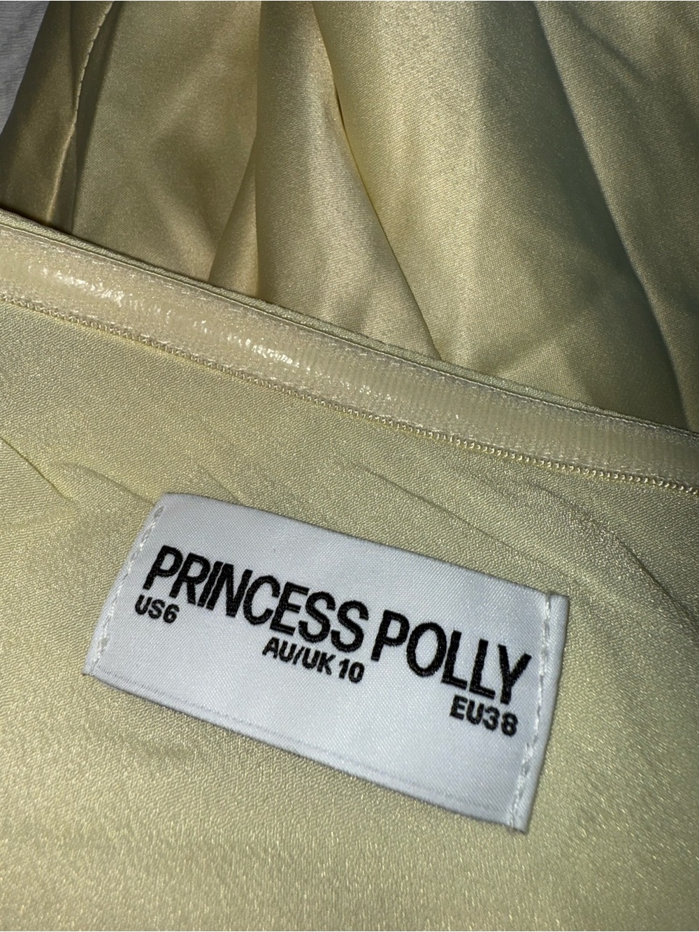 NEW Princess Polly Chevalier Strapless Maxi Dress Lemon Yellow Size 6 - Picture 8 of 9